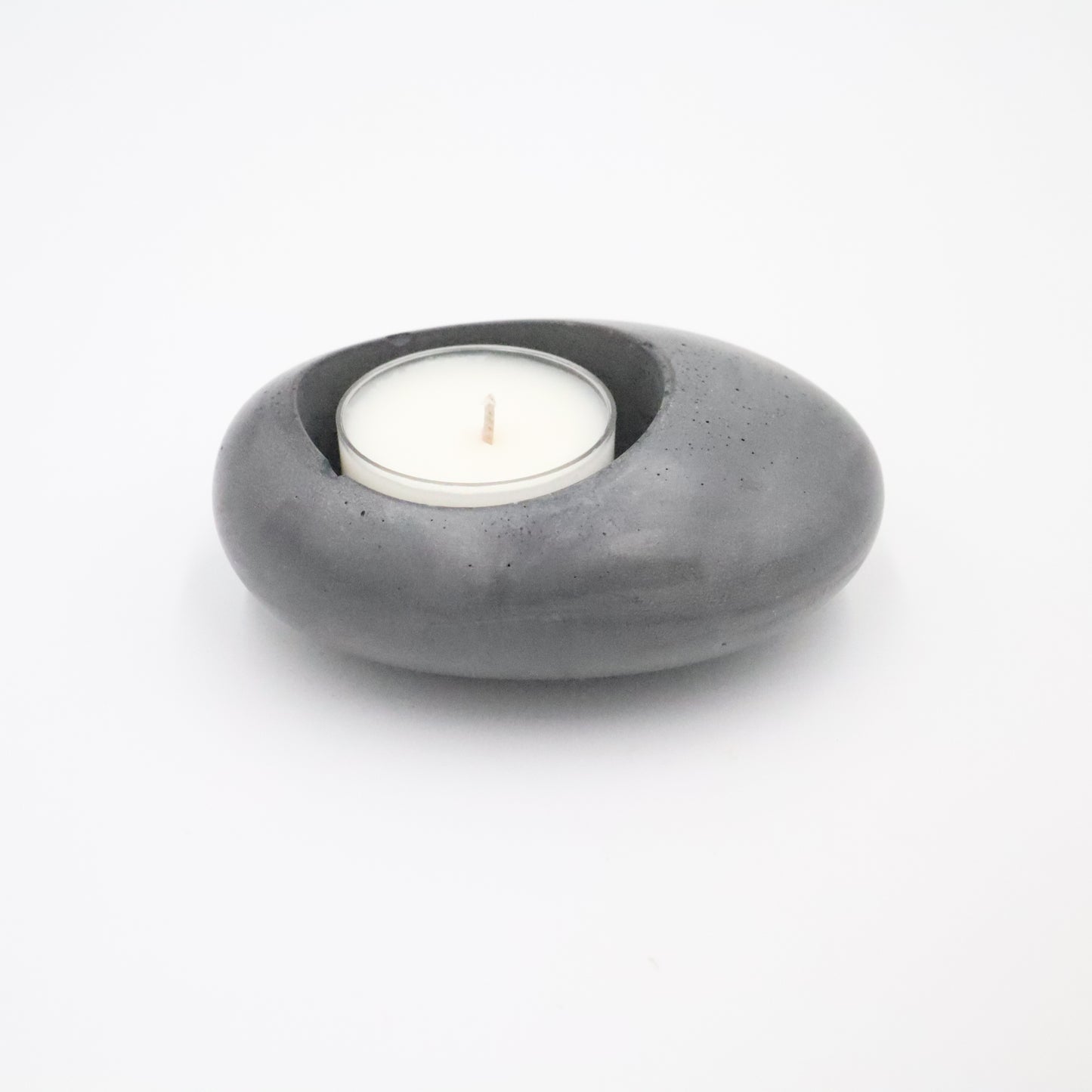 Stone-Shaped Concrete Tealight Holder