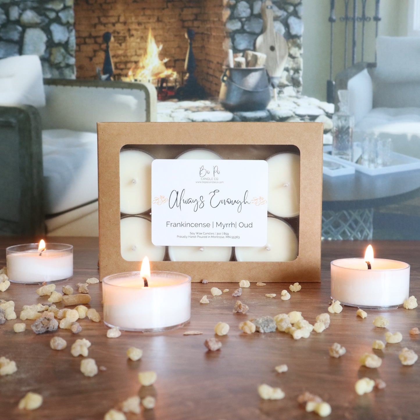 Always Enough Tealight Pack | Frankincense, Myrrh, & Oud | 3oz