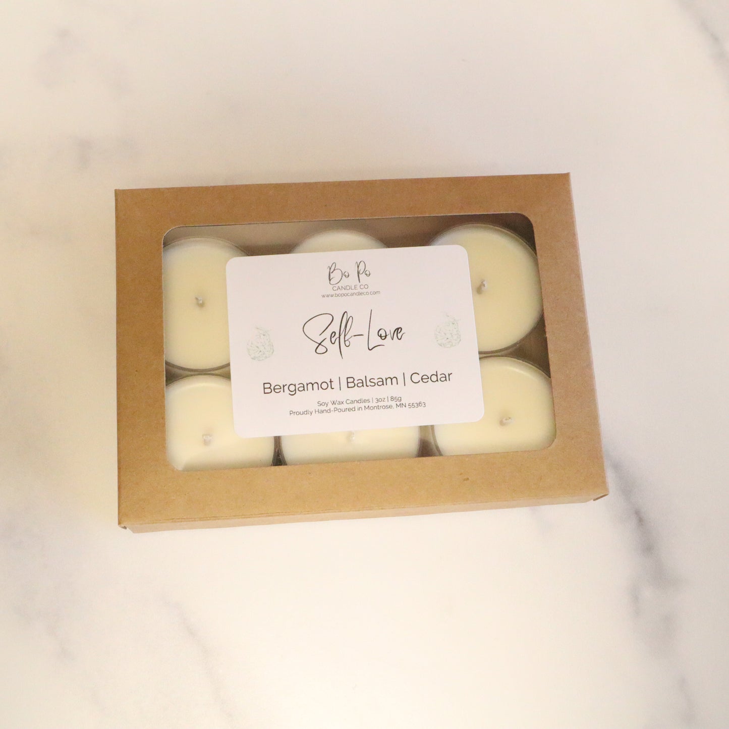 Self-Love Tealight Pack | Bergamot, Balsam, & Cedar | 3oz