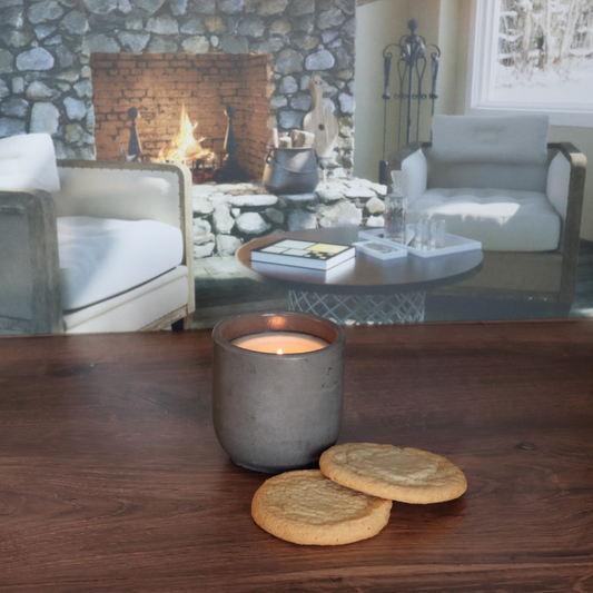 Cozy Embrace Concrete Candle | Sugar Cookie, Vanilla, & Fire | 8.5oz