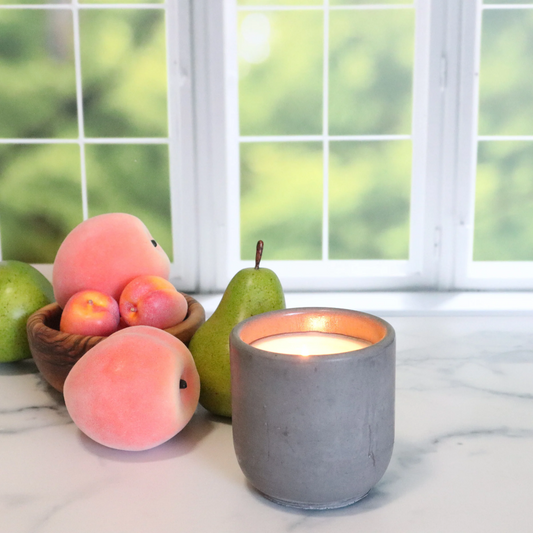 Essence of Abundance Concrete Candle | Peach, Apricot, & Pear | 8.5oz