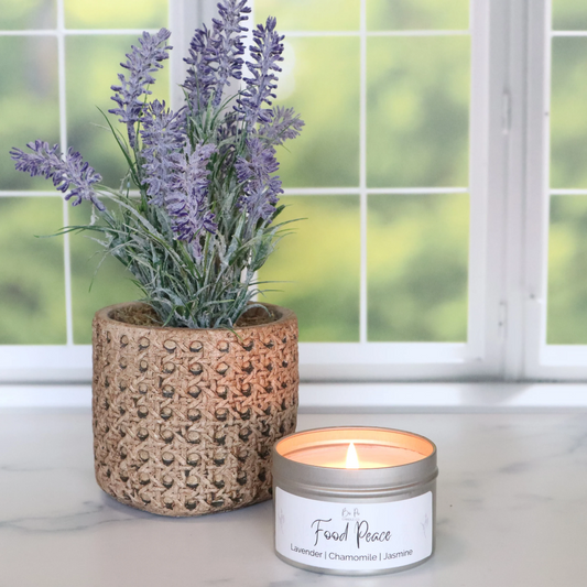 Food Peace Tin Candle | Lavender, Chamomile, & Jasmine | 6oz