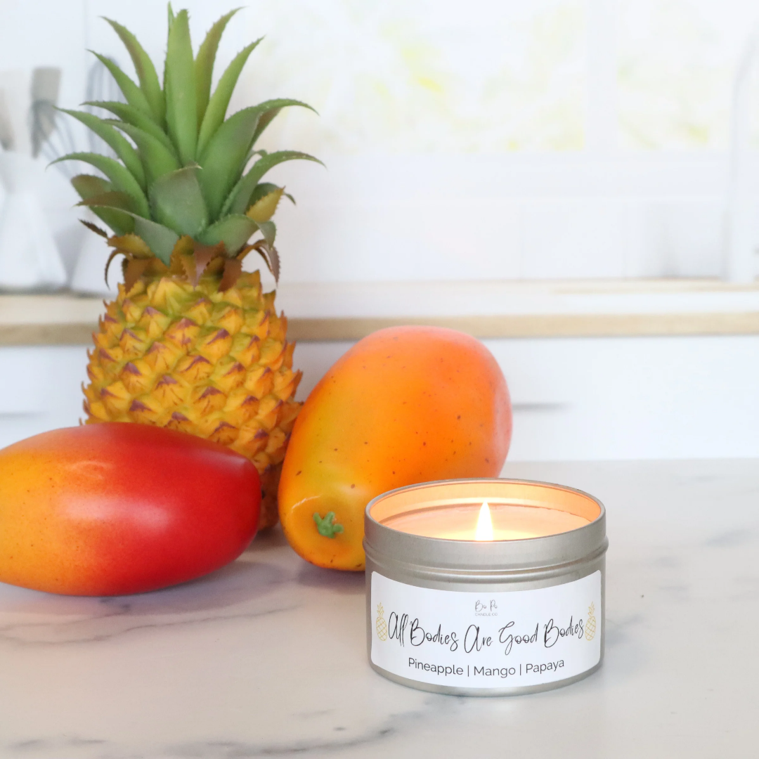 All Bodies Are Good Bodies Tin Candle | Pineapple, Mango, & Papaya | 6oz