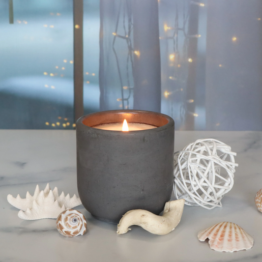 Waves of Tranquility Concrete Candle | Ozone, Sea Salt, & Moss | 8.5oz