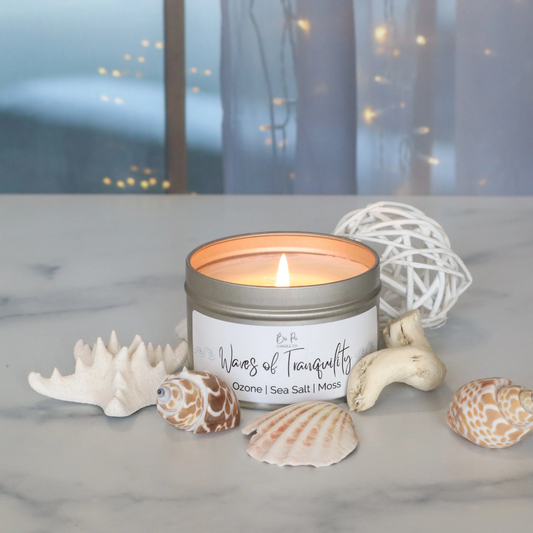 Waves of Tranquility Tin Candle | Ozone, Sea Salt, & Moss | 6oz