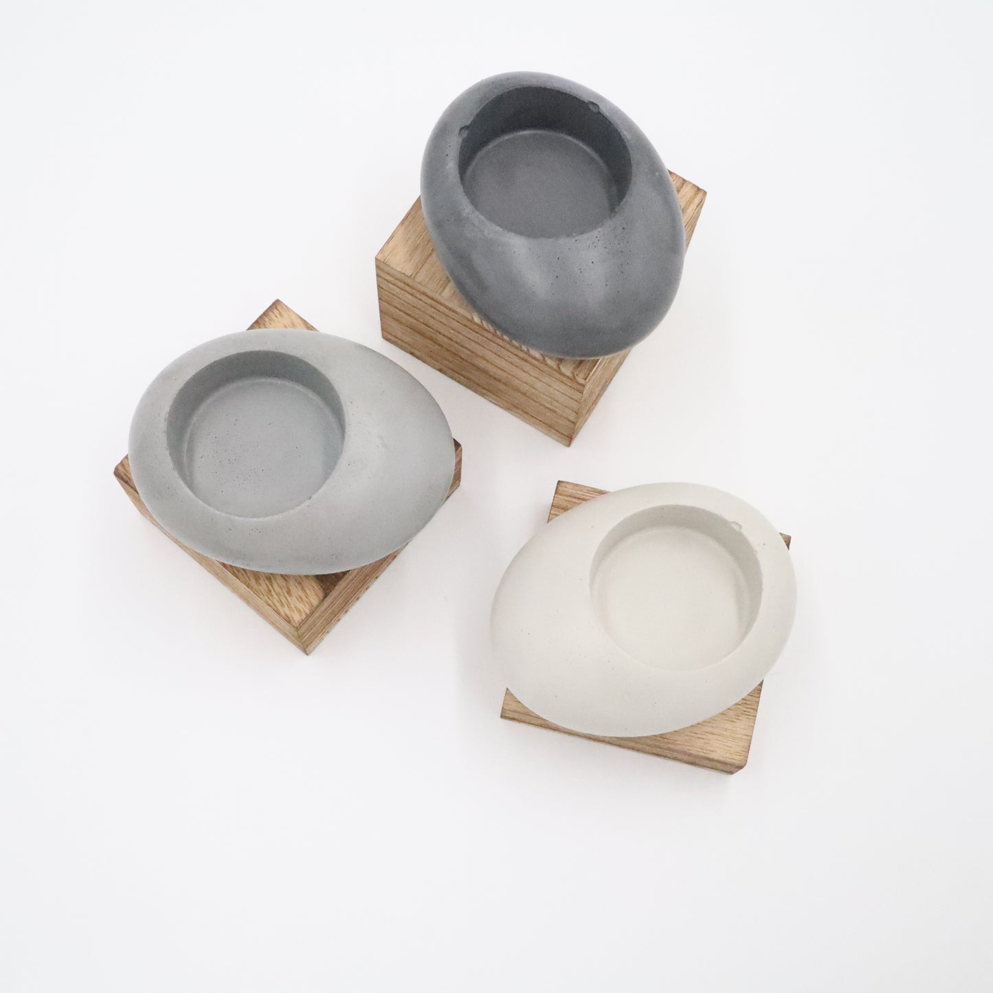 Stone-Shaped Concrete Tealight Holder