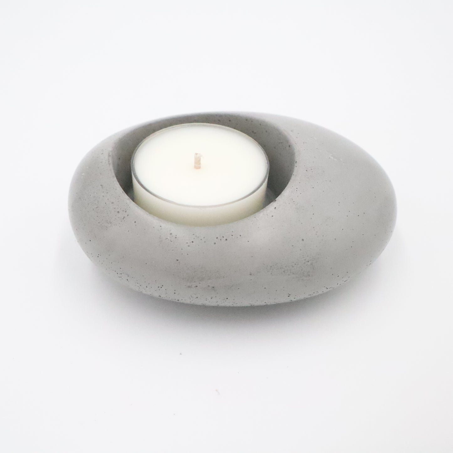 Stone-Shaped Concrete Tealight Holder