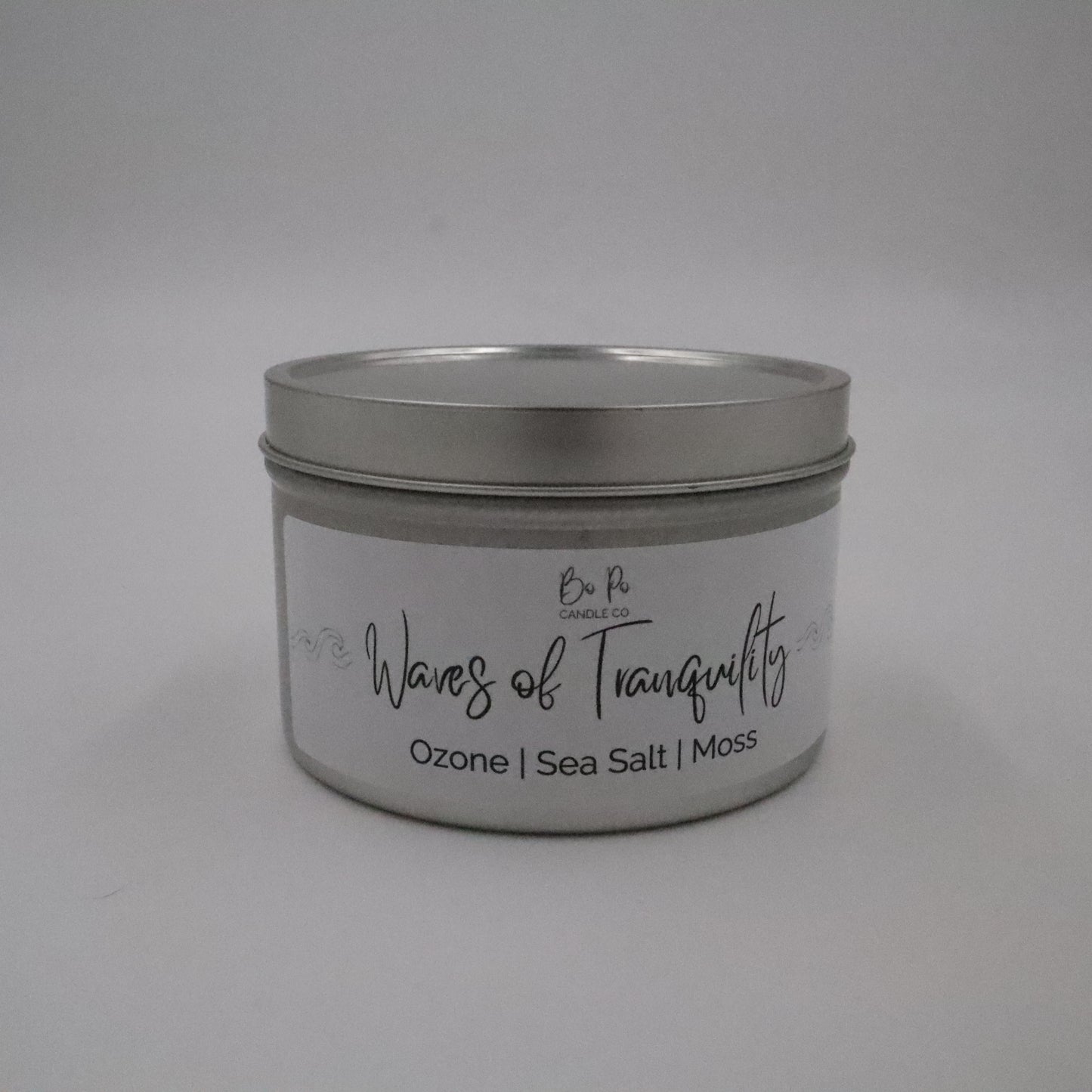 Waves of Tranquility Tin Candle | Ozone, Sea Salt, & Moss | 6oz