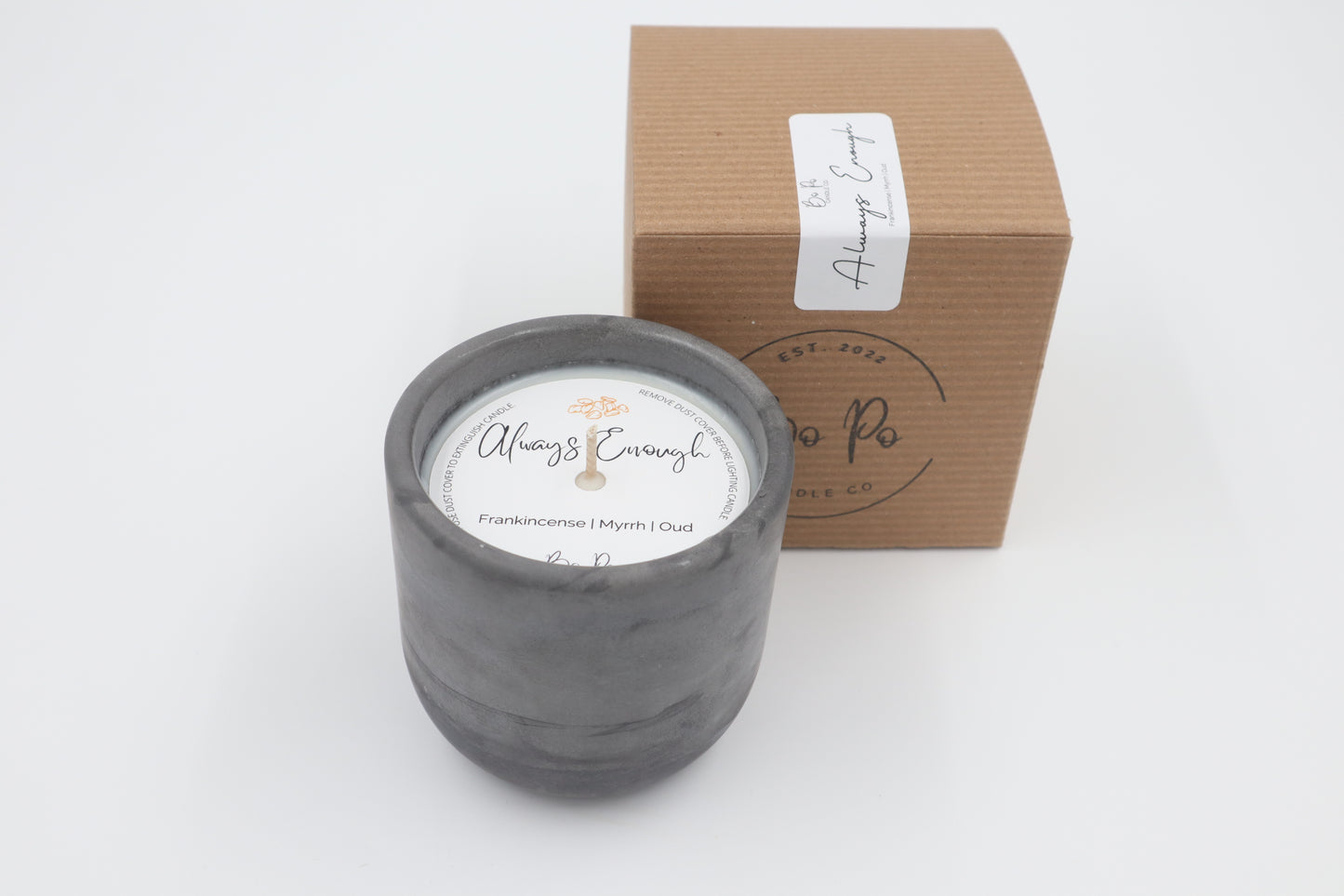 Always Enough Concrete Candle | Frankincense, Myrrh, & Oud | 8.5oz