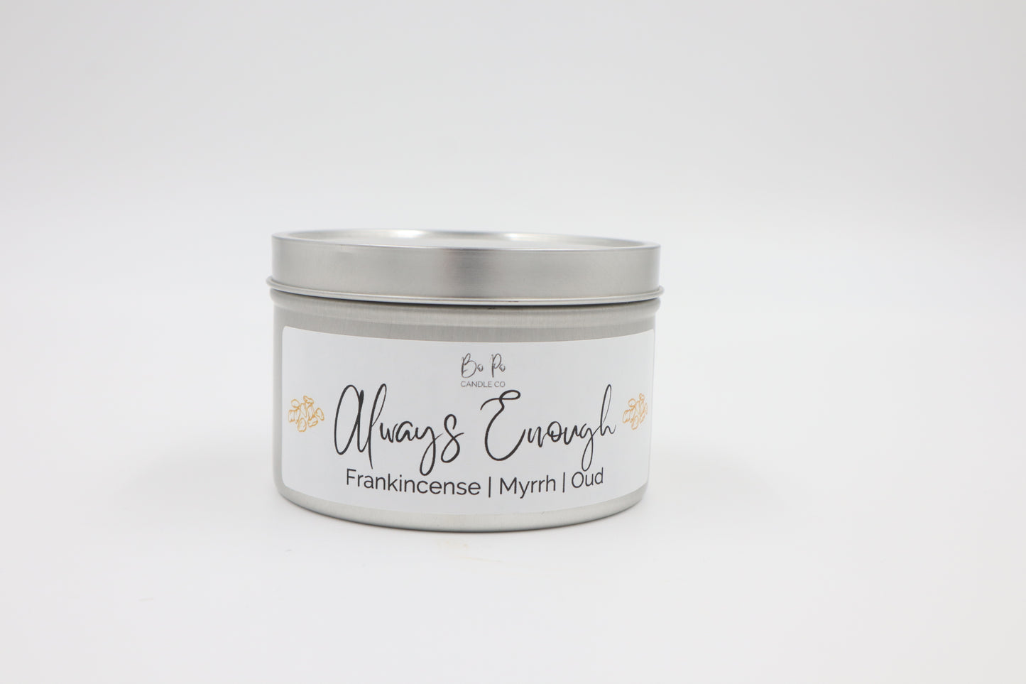 Always Enough Tin Candle | Frankincense, Myrrh, & Oud | 6oz