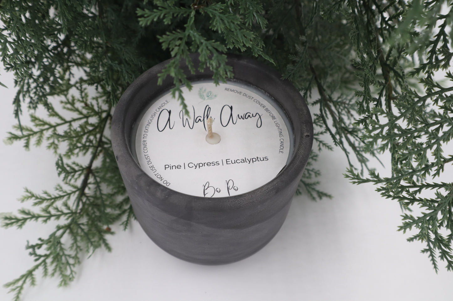 A Walk Away Concrete Candle | Pine, Cypress, & Eucalyptus | 8.5oz