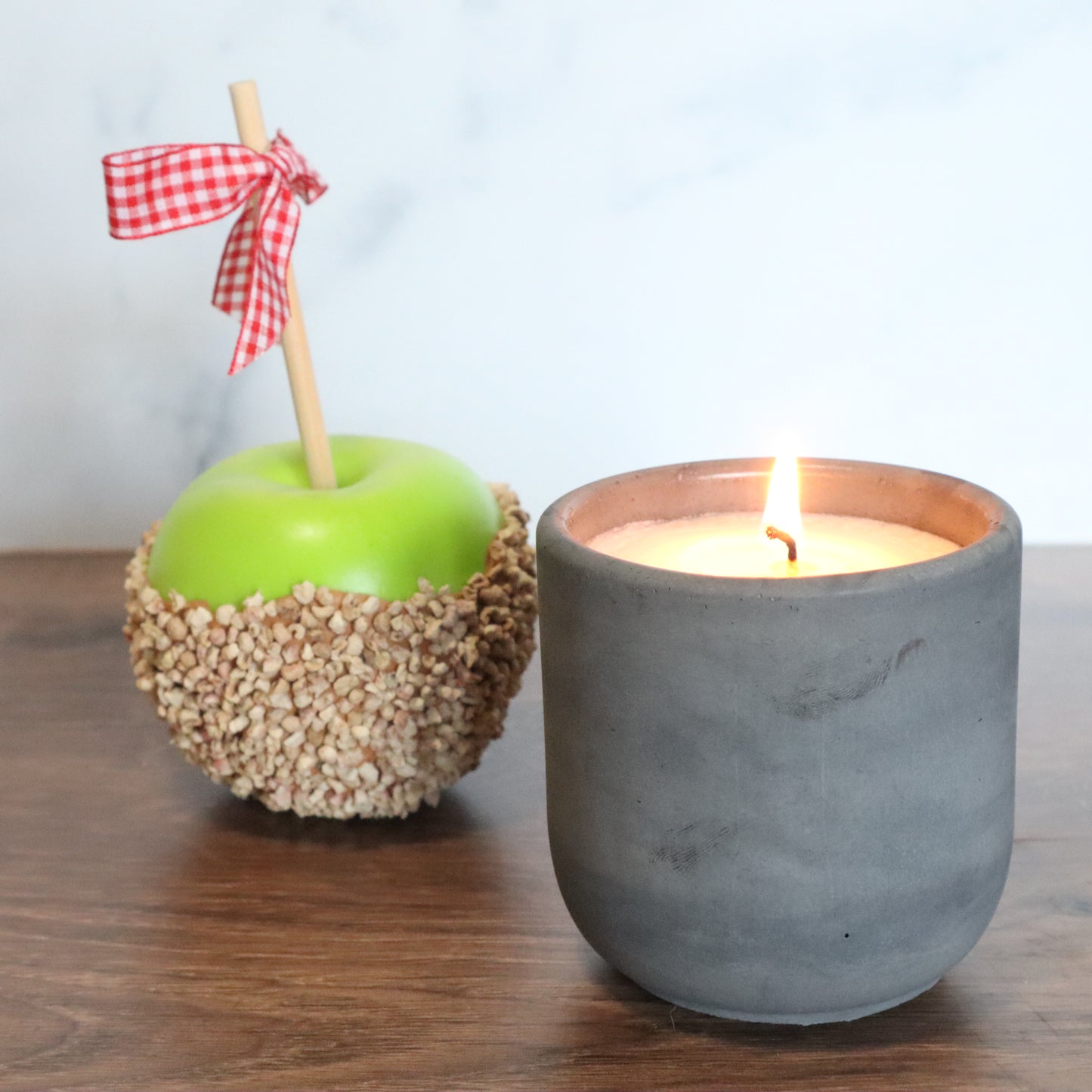 Enhancing the Eating Experience Concrete Candle | Apple, Caramel, & Vanilla | 8.5oz