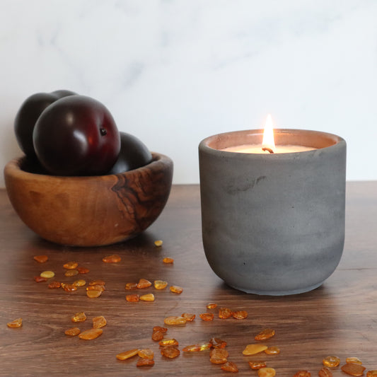 Deep Reflections Concrete Candle | Plum, Black Currant, & Amber | 8.5oz