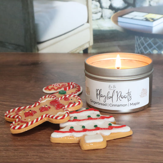 Playful Roots Tin Candle | Gingerbread, Cinnamon, & Maple | 6oz