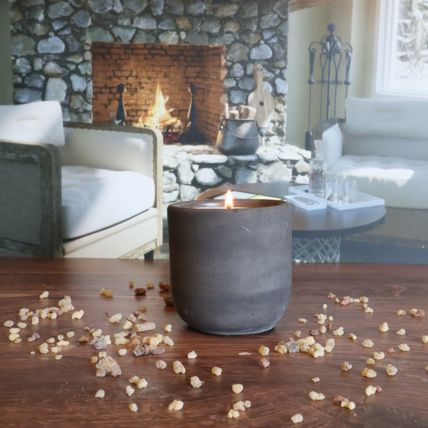 Always Enough Concrete Candle | Frankincense, Myrrh, & Oud | 8.5oz