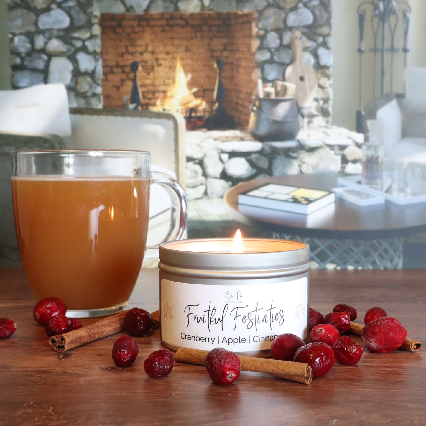 Fruitful Festivities Tin Candle | Cranberry, Apple, & Cinnamon | 6oz
