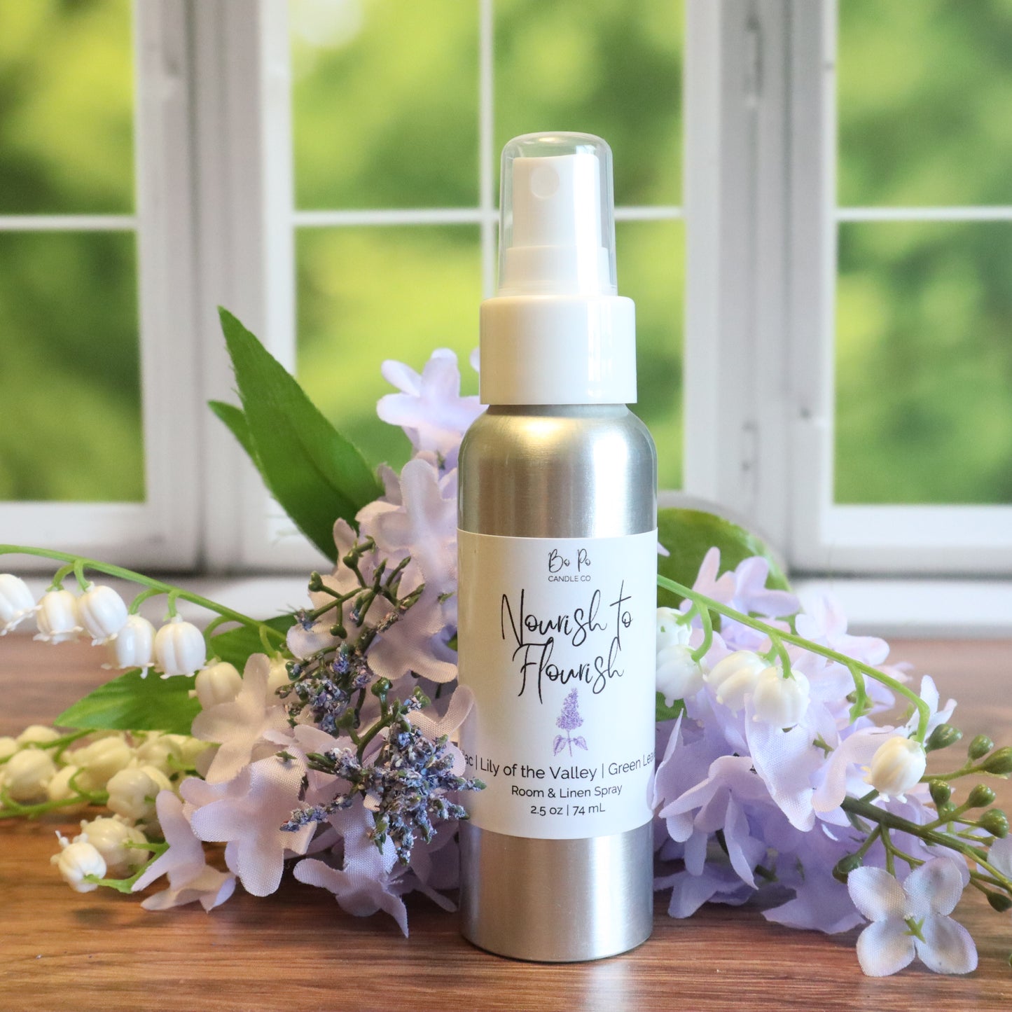 Nourish to Flourish Room/Linen Spray | Lilac, Lily of the Valley, & Green Leaves | 2.5oz