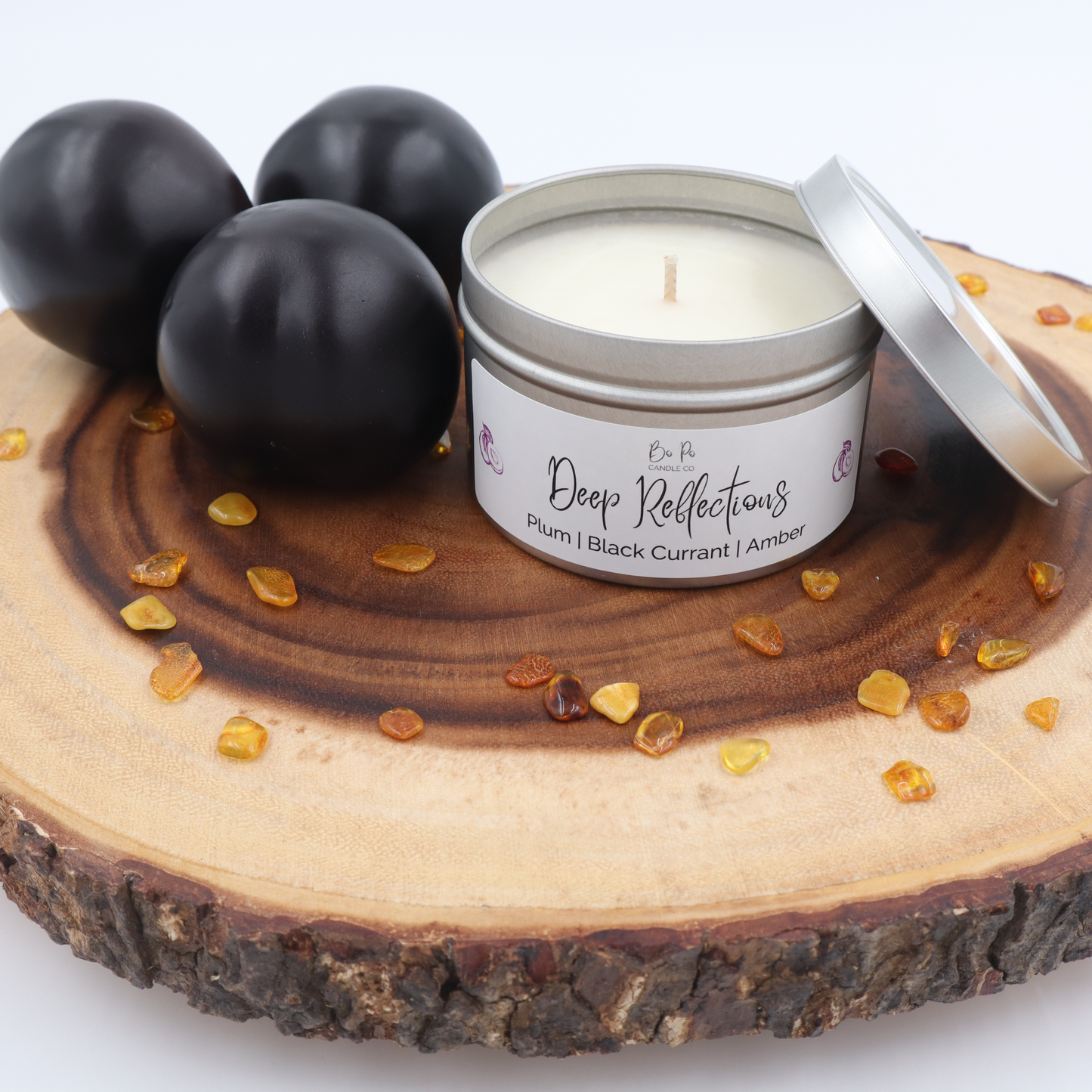 Deep Reflections Tin Candle | Plum, Black Currant, & Amber | 6oz