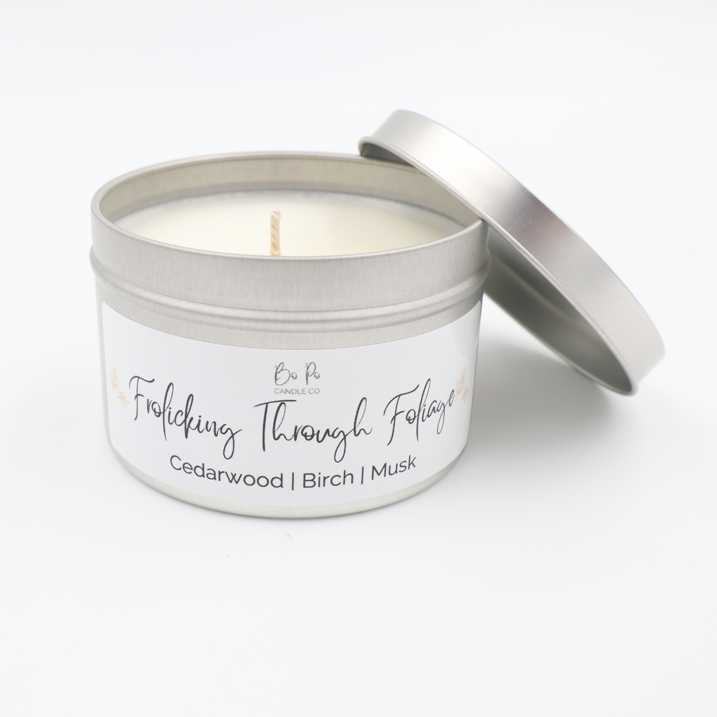 Frolicking Through Foliage Tin Candle | Cedarwood, Birch, & Musk | 6oz