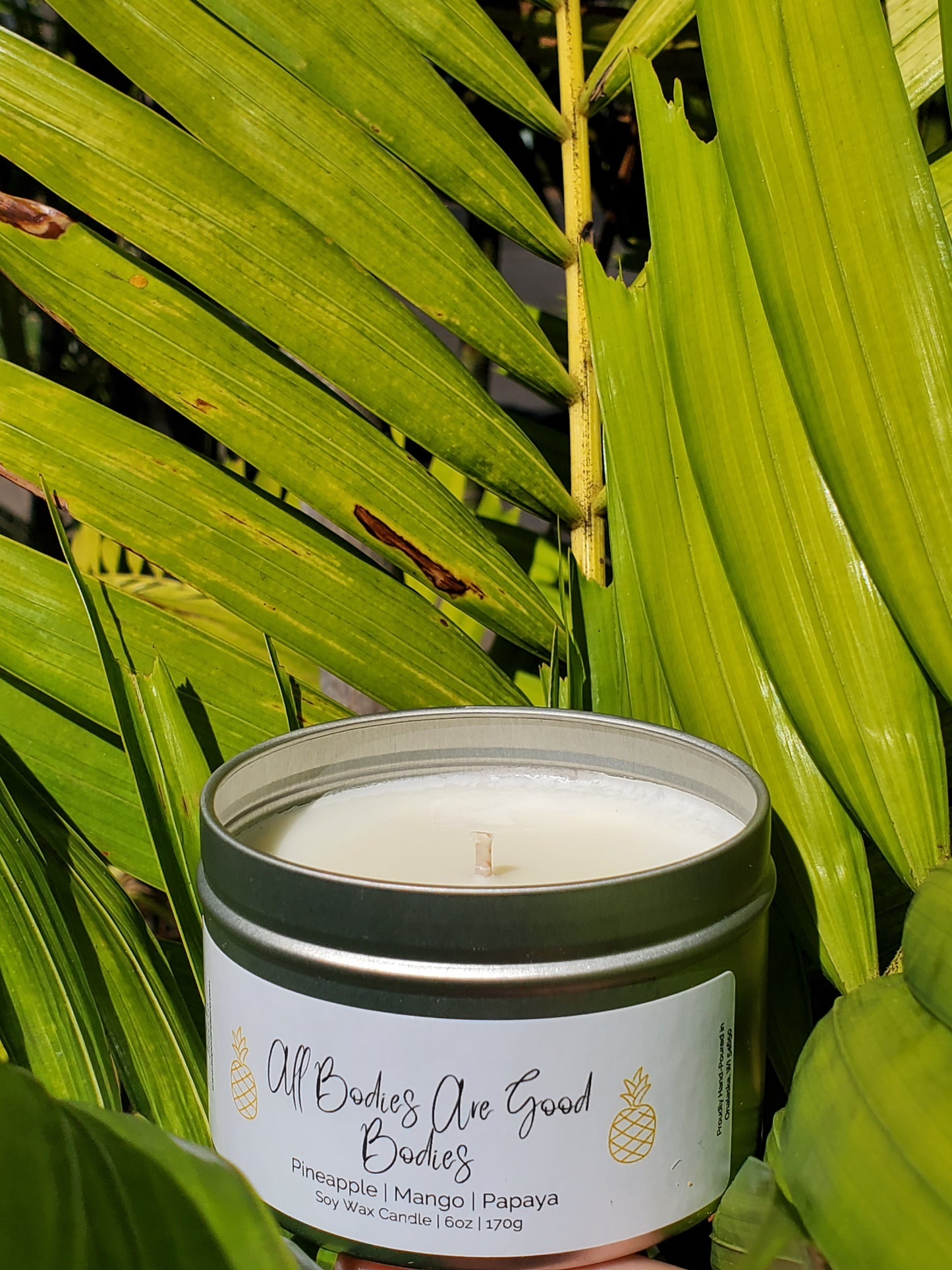 All Bodies Are Good Bodies Tin Candle | Pineapple, Mango, & Papaya | 6oz