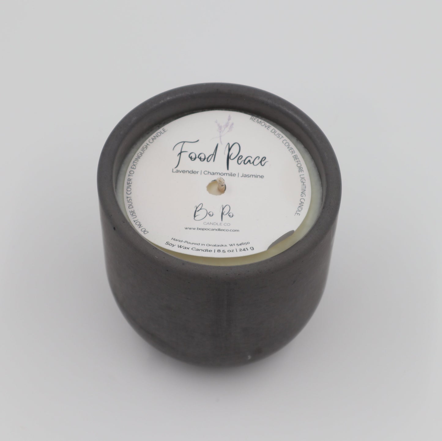 Food Peace Concrete Candle | Lavender, Chamomile, & Jasmine | 8.5oz