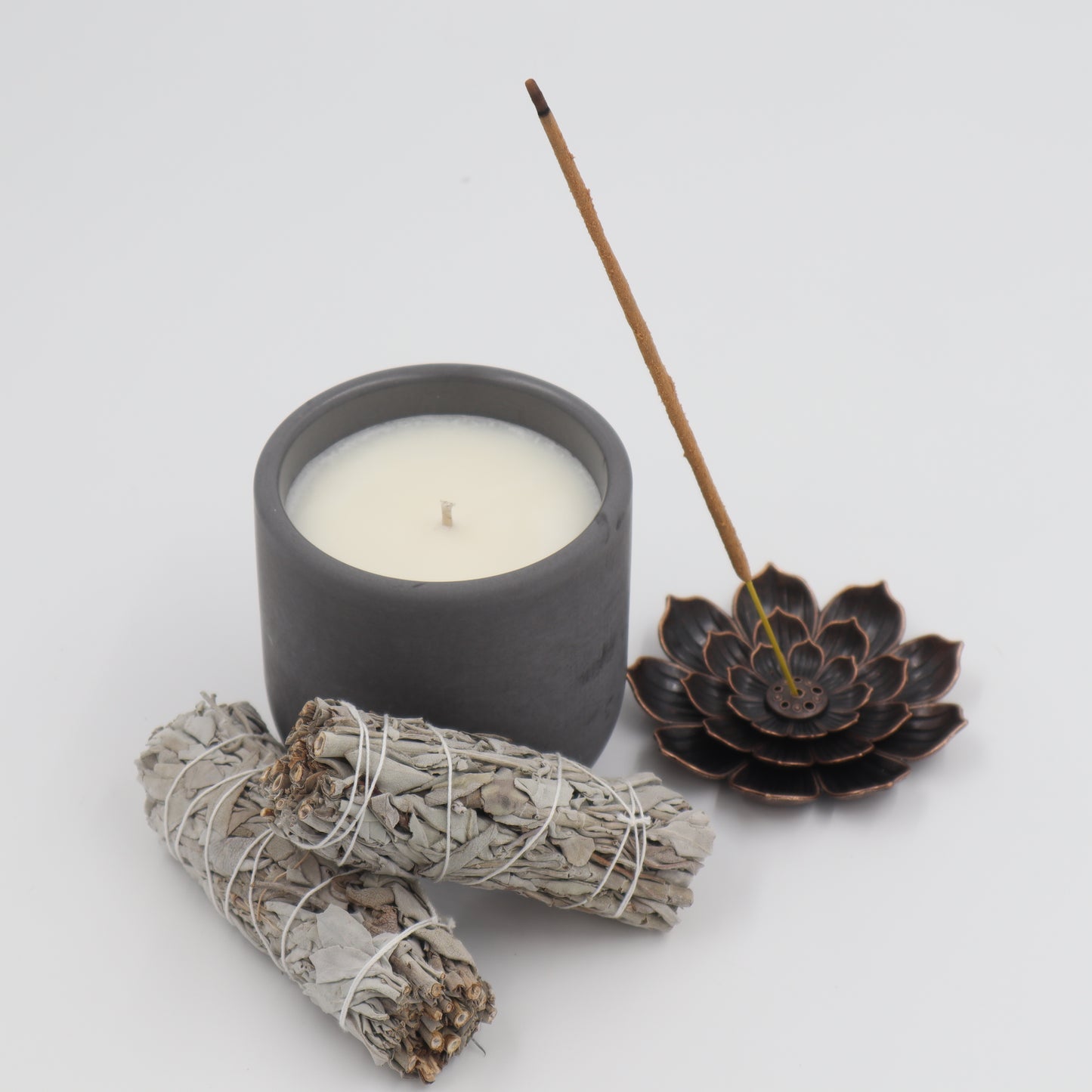 Inner Wisdom Concrete Candle | Incense, Seagrass, & Sage | 8.5oz