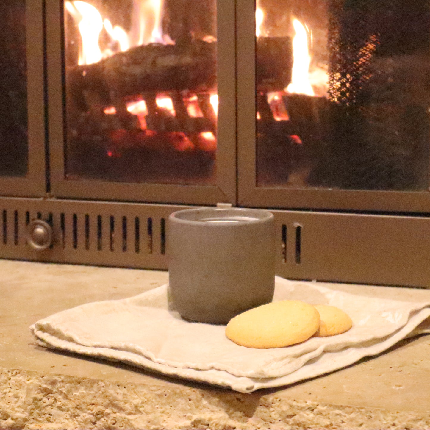 Cozy Embrace Concrete Candle | Sugar Cookie, Vanilla, & Fire | 8.5oz