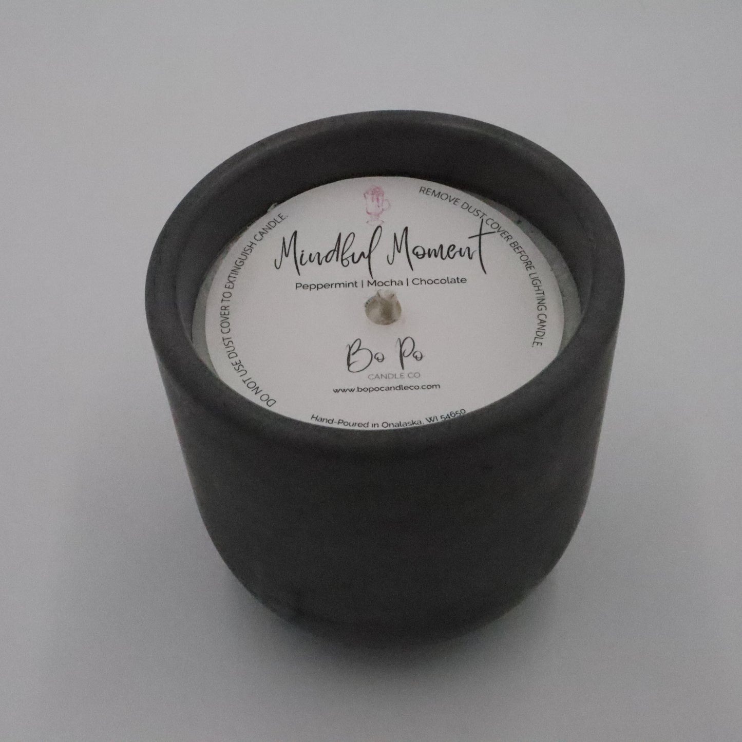 Mindful Moment Concrete Candle | Peppermint, Mocha, & Chocolate | 8.5oz