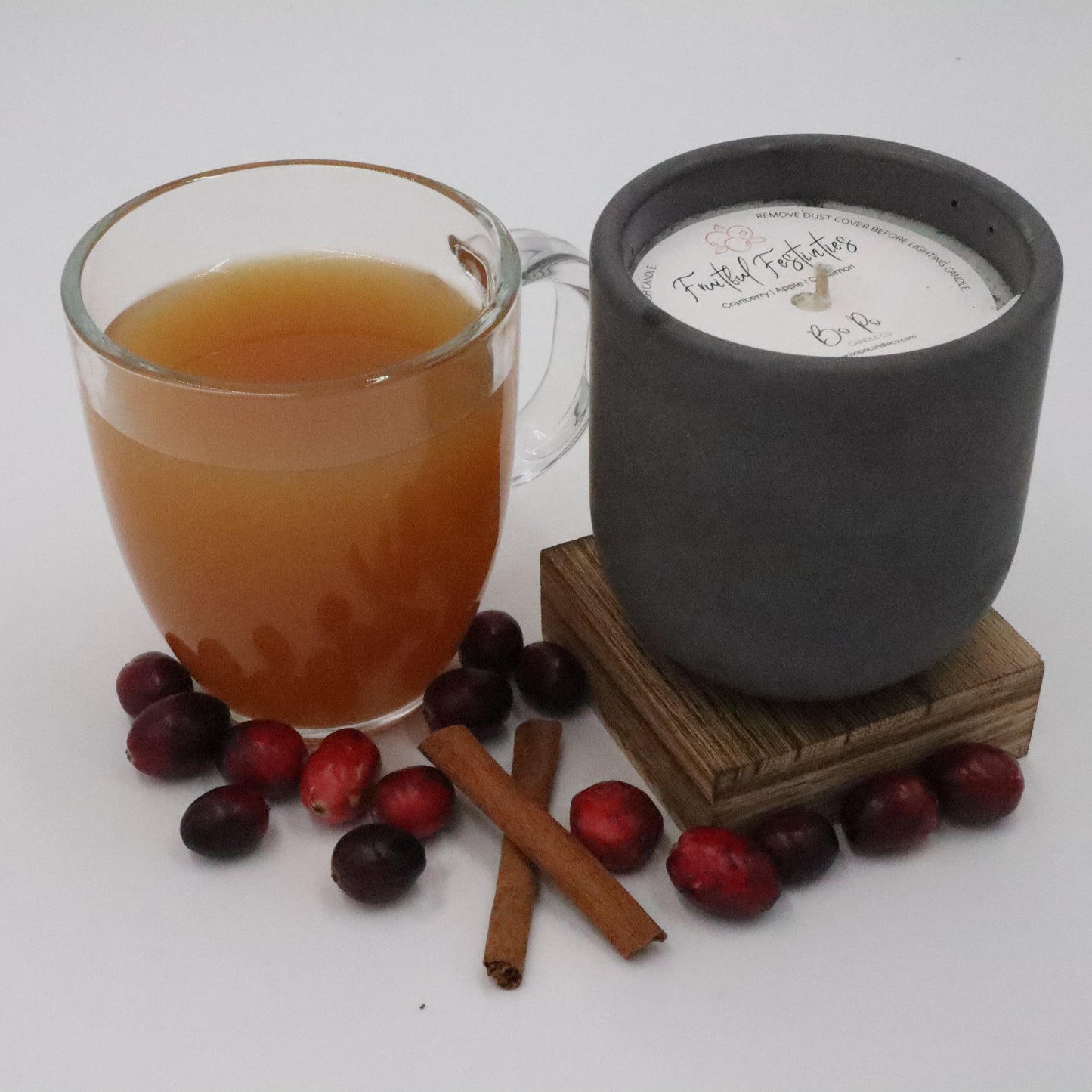 Fruitful Festivities Concrete Candle | Cranberry, Apple, & Cinnamon | 8.5oz