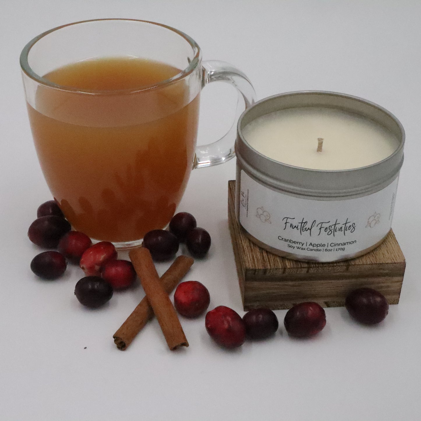 Fruitful Festivities Tin Candle | Cranberry, Apple, & Cinnamon | 6oz