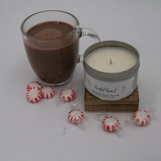 Mindful Moment Tin Candle | Peppermint, Mocha, & Chocolate | 6oz