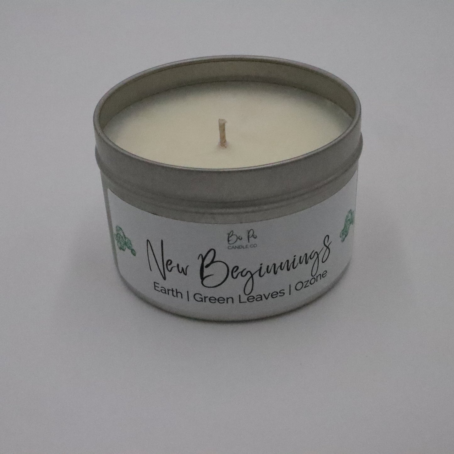 New Beginnings Tin Candle | Earth, Green Leaves, & Ozone | 6oz