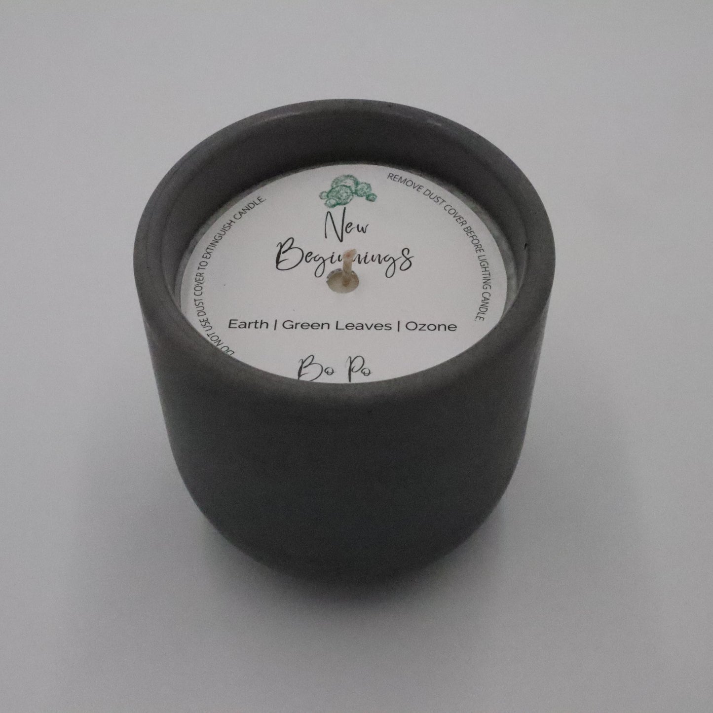 New Beginnings Concrete Candle | Earth, Green Leaves, & Ozone | 8.5oz